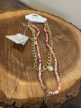 Charming necklace stack, chains and beads a lovely combination